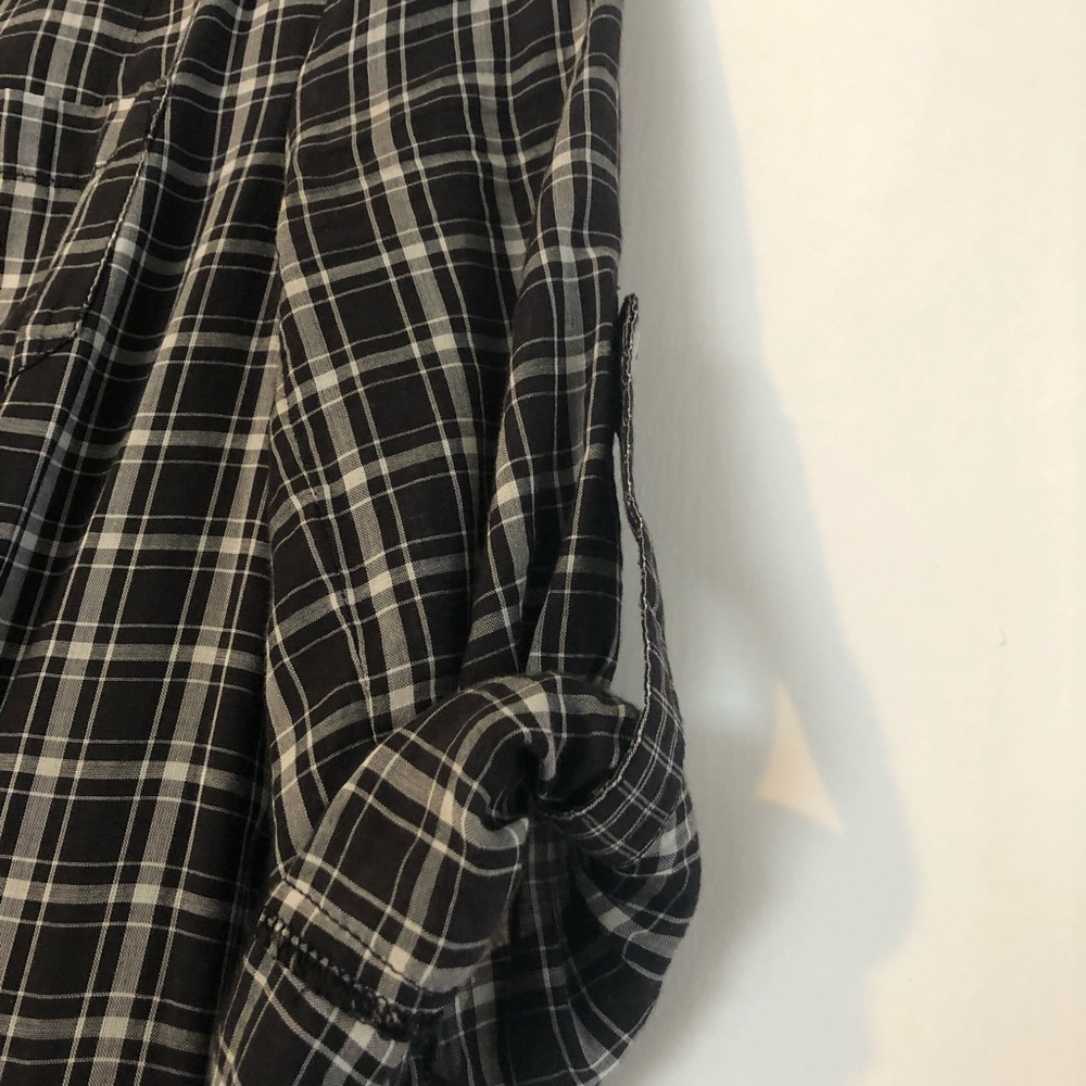 Moulinette Soeurs Black Plaid Button-Down Long Sleeve Dress - Picture 6 of 9